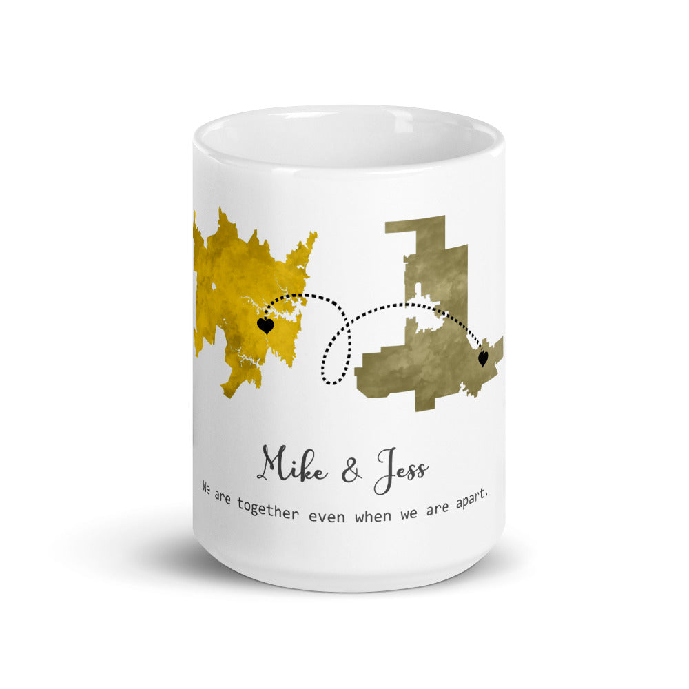 Long Distance Relationship Print Personalized Mug.