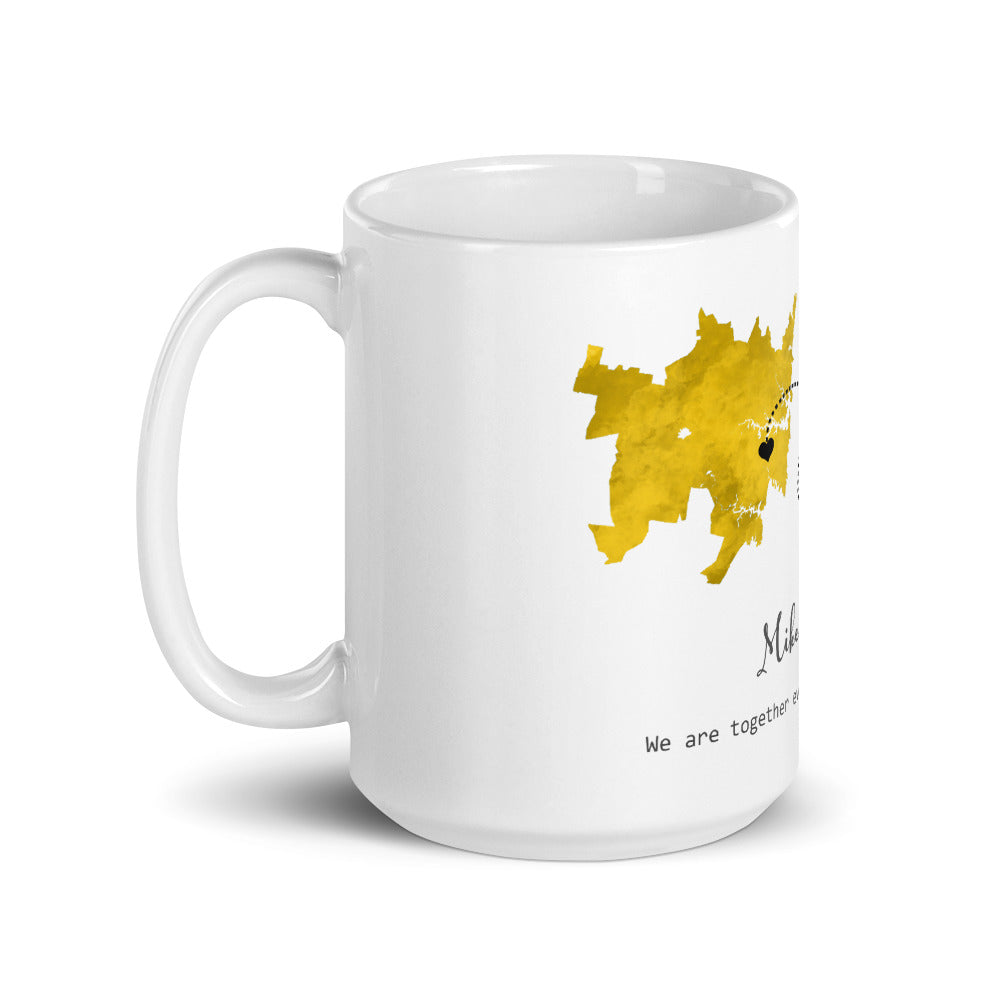 Long Distance Relationship Print Personalized Mug.